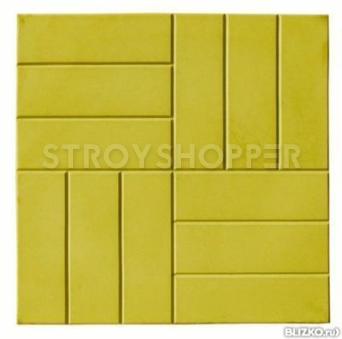Тротуарная плитка 12 кирпичей желтый